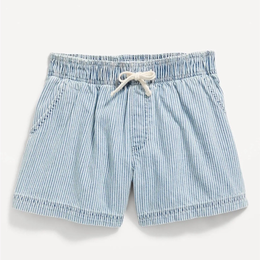 Youth Old Navy High-Rise Blue and White Striped Shorts